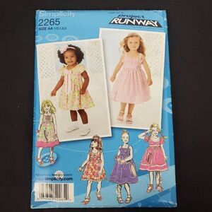 Simplicity Pattern 2265, Size AA 1/2, 1, 2, project Runway, Girls dress *NEW*